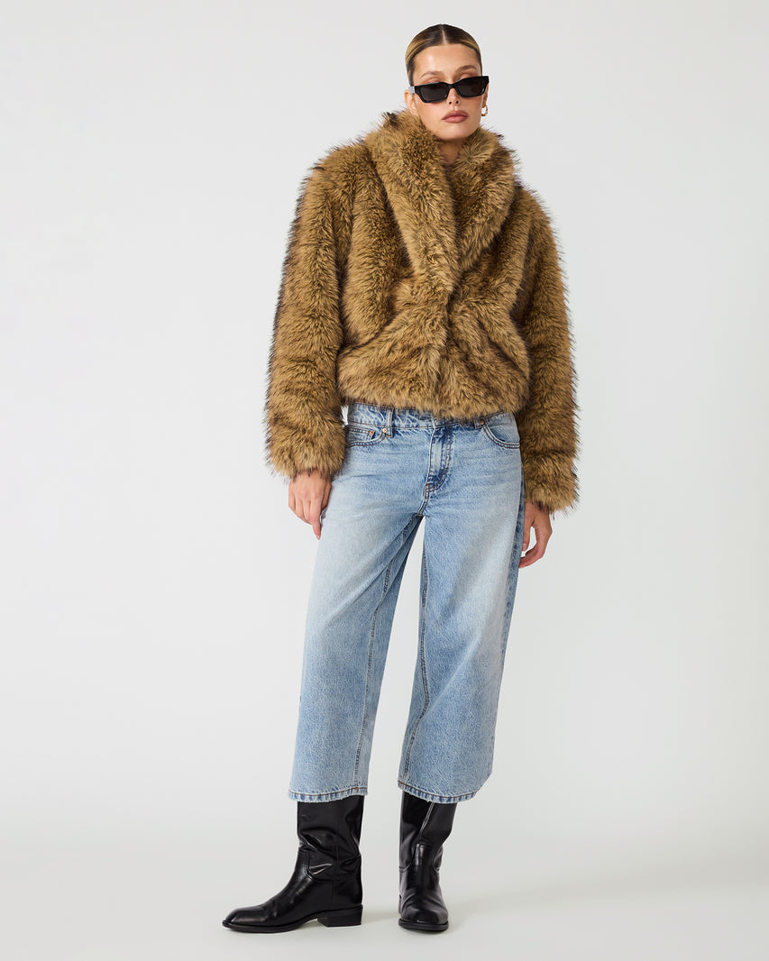 ROE COAT BROWN - Clothing - Steve Madden Canada - view 4