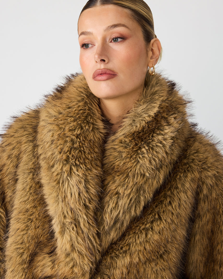 ROE COAT BROWN - Clothing - Steve Madden Canada - view 3