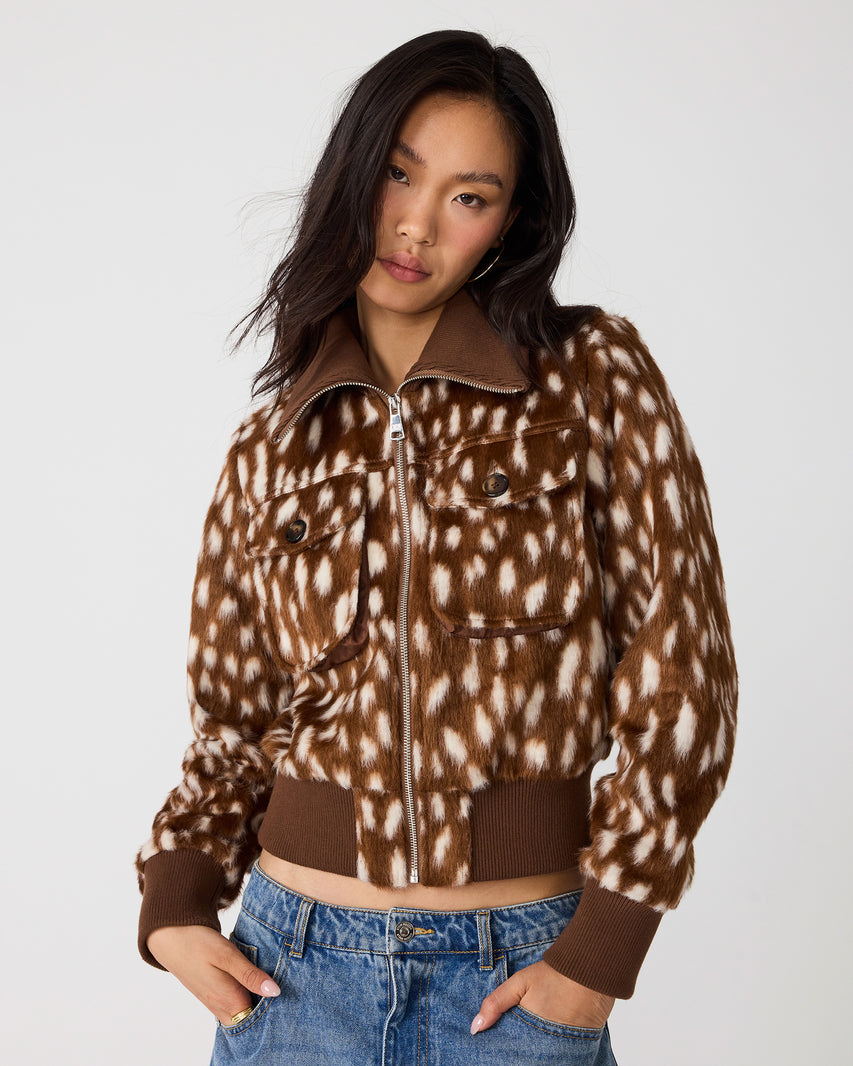 HUNTON JACKET BROWN MULTI - Clothing - Steve Madden Canada