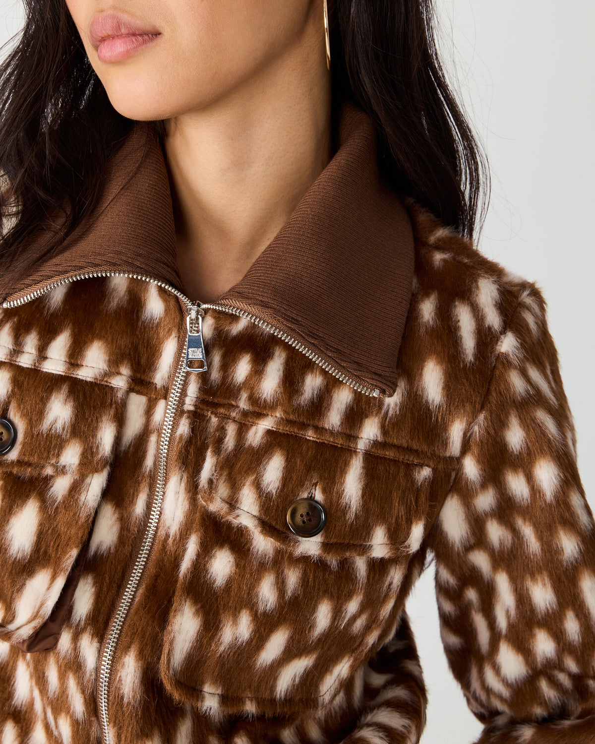 HUNTON JACKET BROWN MULTI - Clothing - Steve Madden Canada - view 3