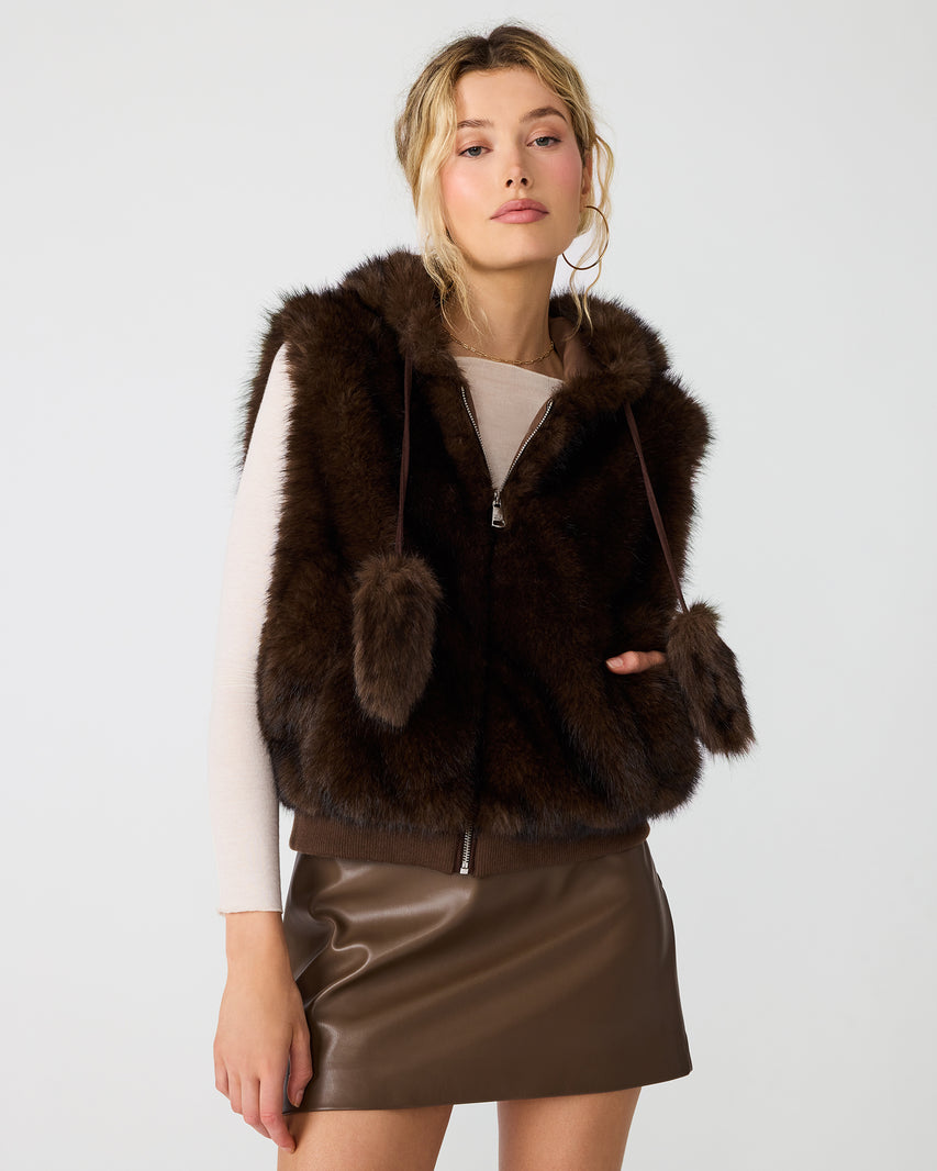 SOPHEE VEST BROWN - Clothing - Steve Madden Canada - view 4