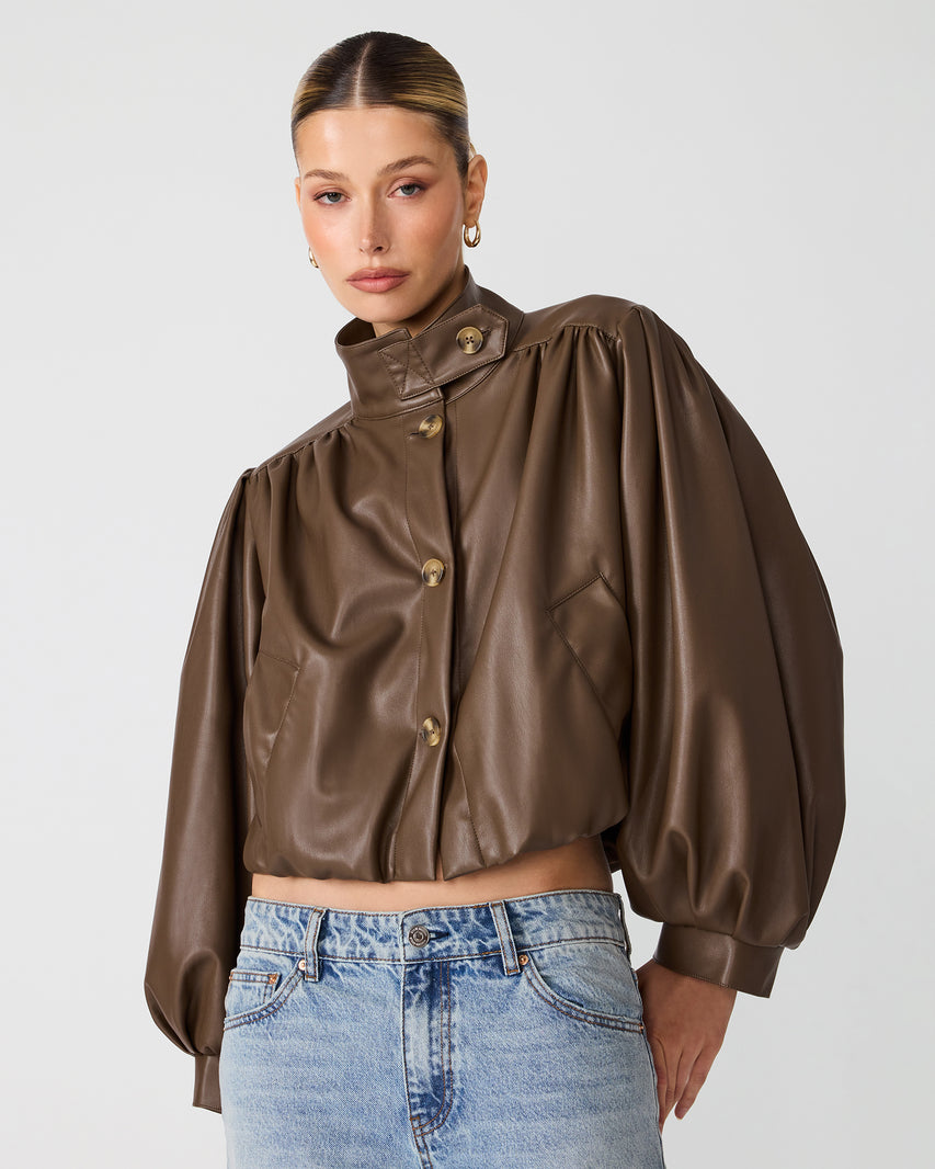 DEEDEE JACKET COCOA - Clothing - Steve Madden Canada
