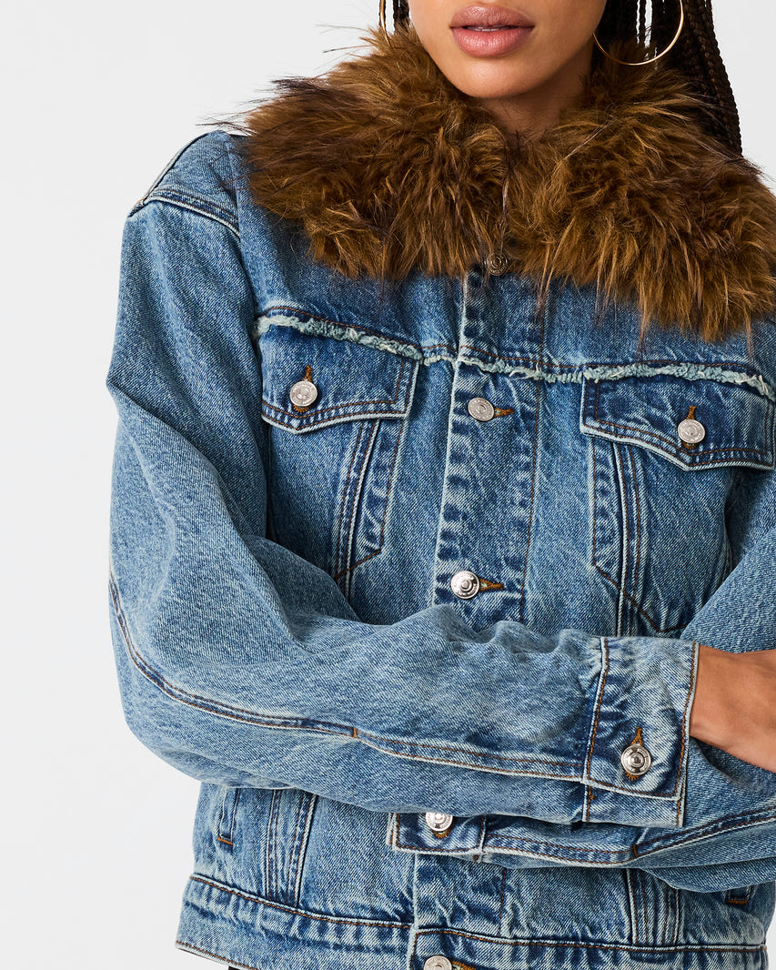SMARKY JACKET DENIM MULTI - Clothing - Steve Madden Canada - view 3