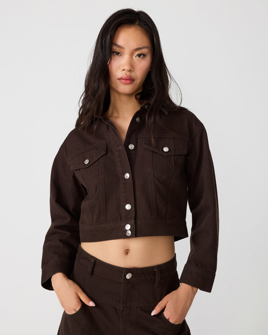 DOVE JACKET ESPRESSO - Clothing - Steve Madden Canada