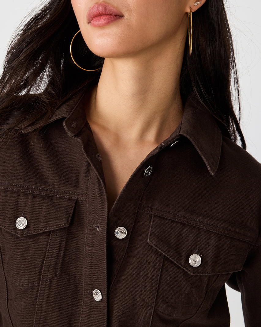 DOVE JACKET ESPRESSO - Clothing - Steve Madden Canada - view 3