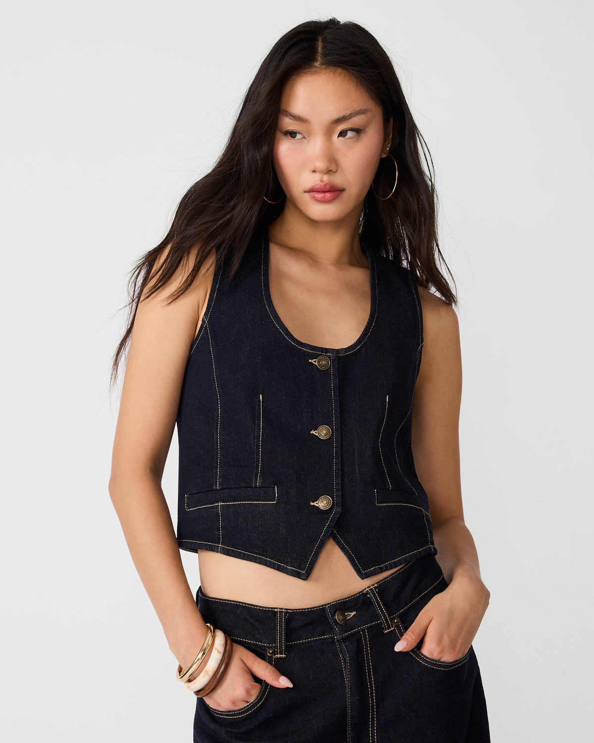 FONTANA TOP INDIGO - Clothing - Steve Madden Canada