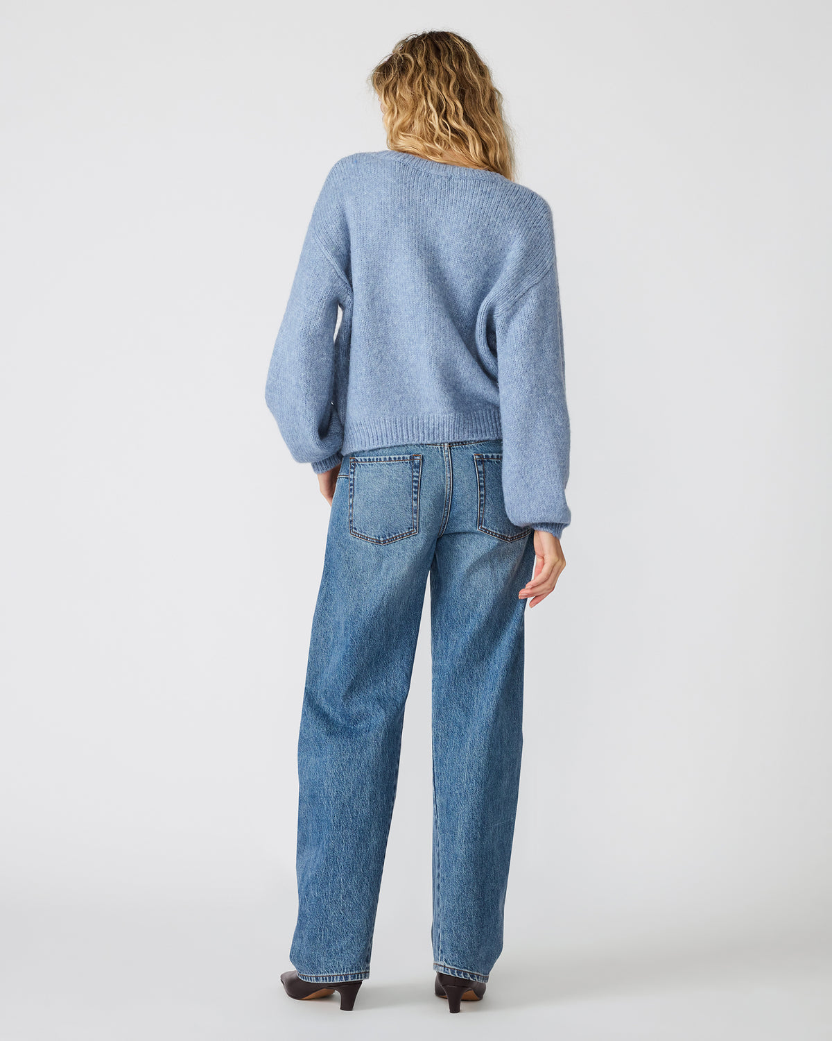 CARMEN SWEATER BLUE - Clothing - Steve Madden Canada - view 5