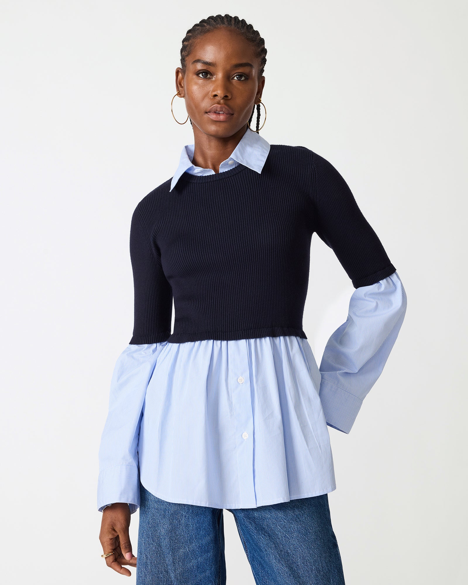 LENNY KNIT TOP MIDNIGHT
