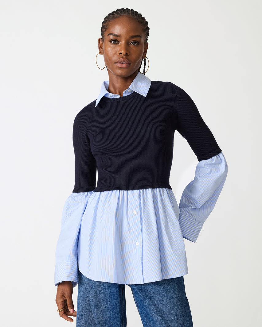 LENNY KNIT TOP MIDNIGHT