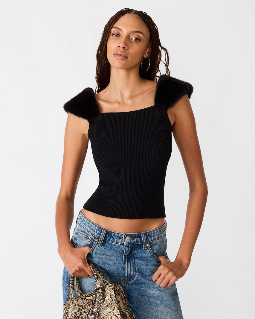 MADELYN SWEATER TOP BLACK - view 4