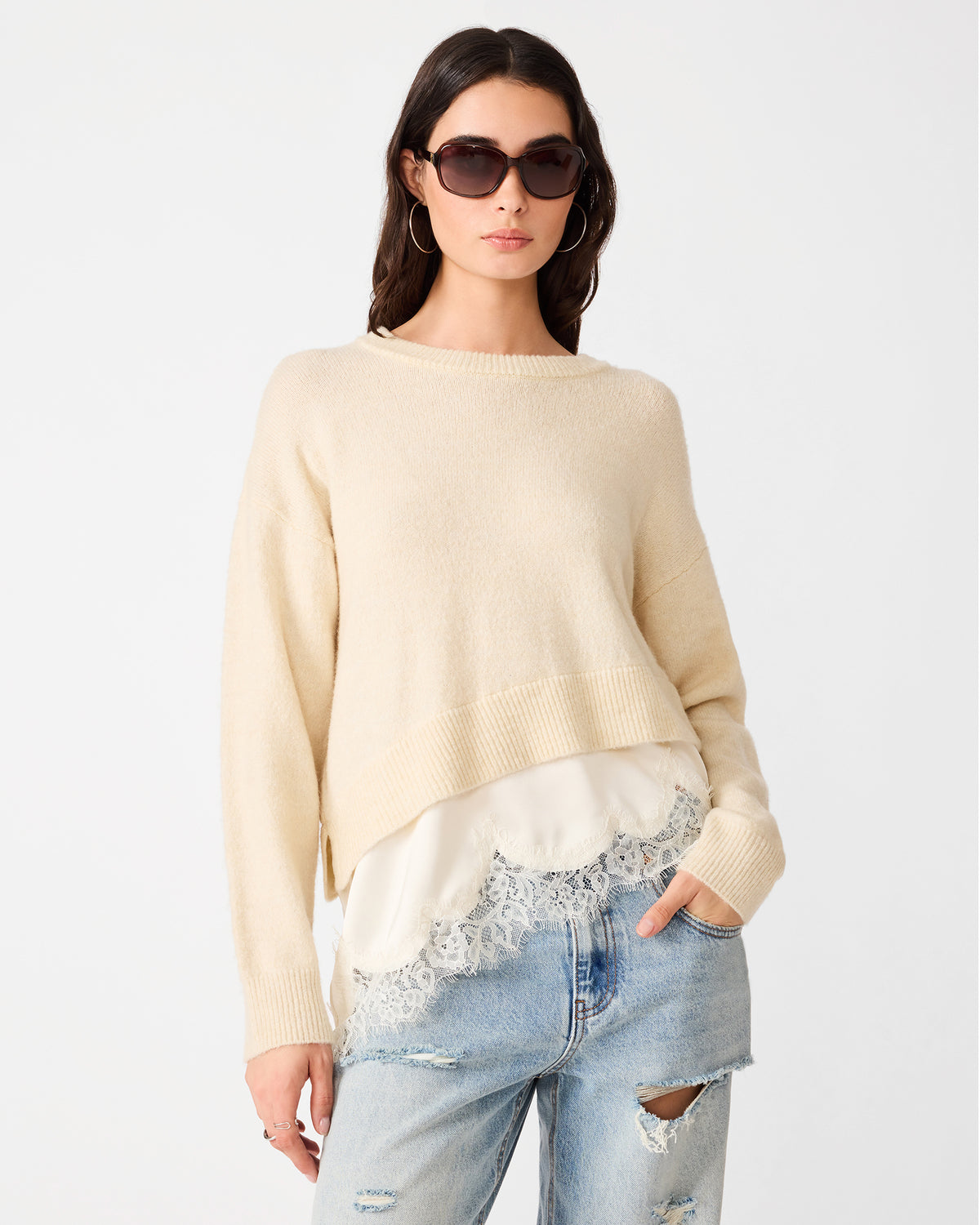 ARIES SWEATER CREAM - - Steve Madden Canada - view 2
