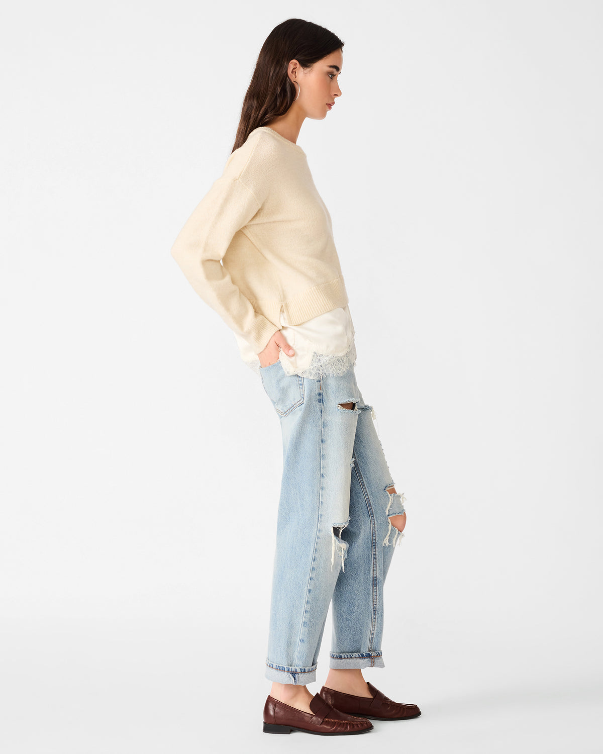 ARIES SWEATER CREAM - - Steve Madden Canada - view 3