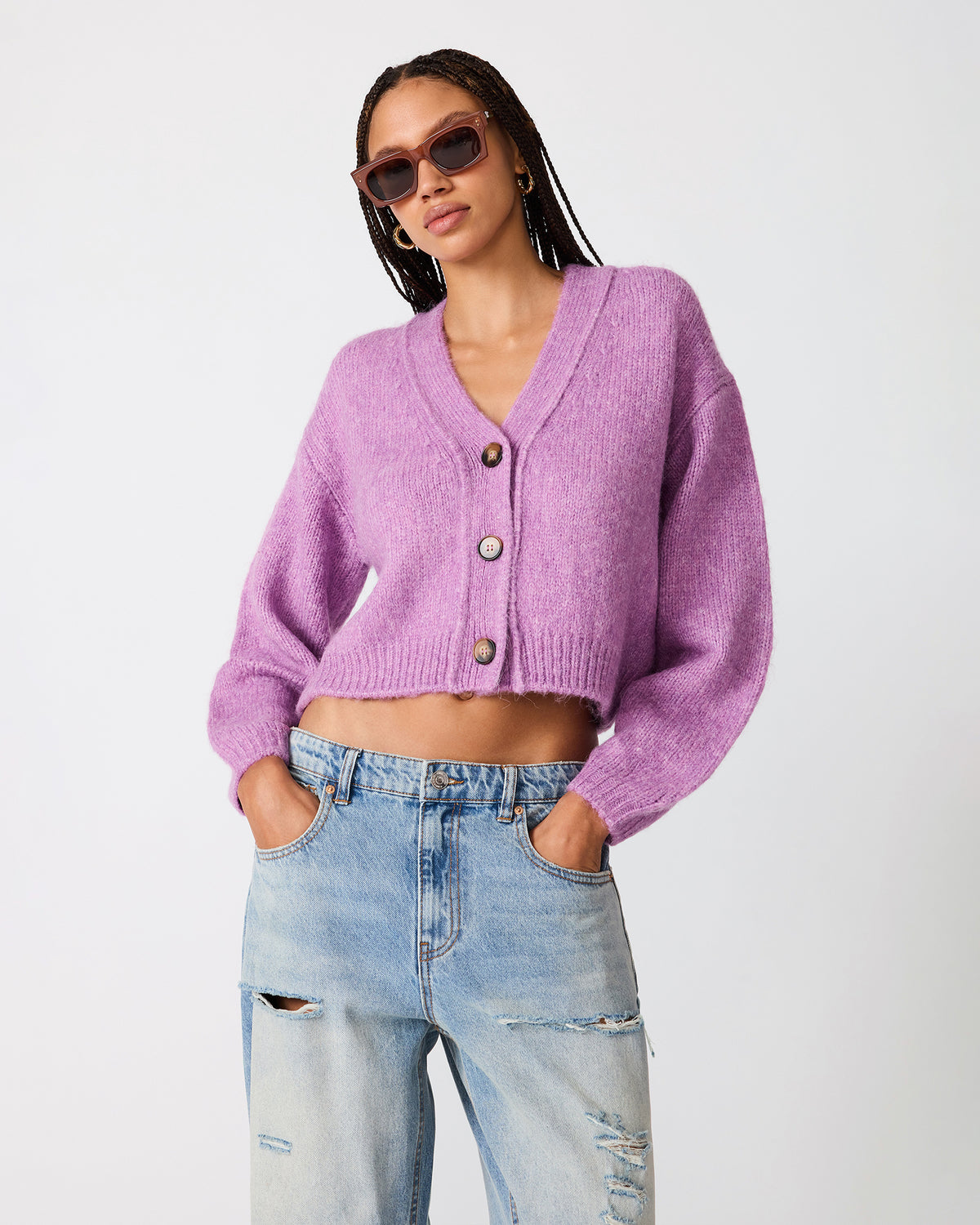 MICA SWEATER LAVENDER - Clothing - Steve Madden Canada - view 4