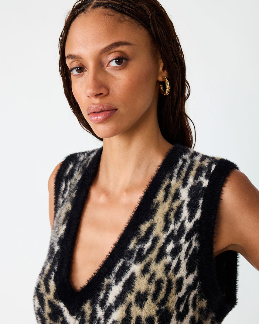 MILA SWEATER VEST LEOPARD - view 3