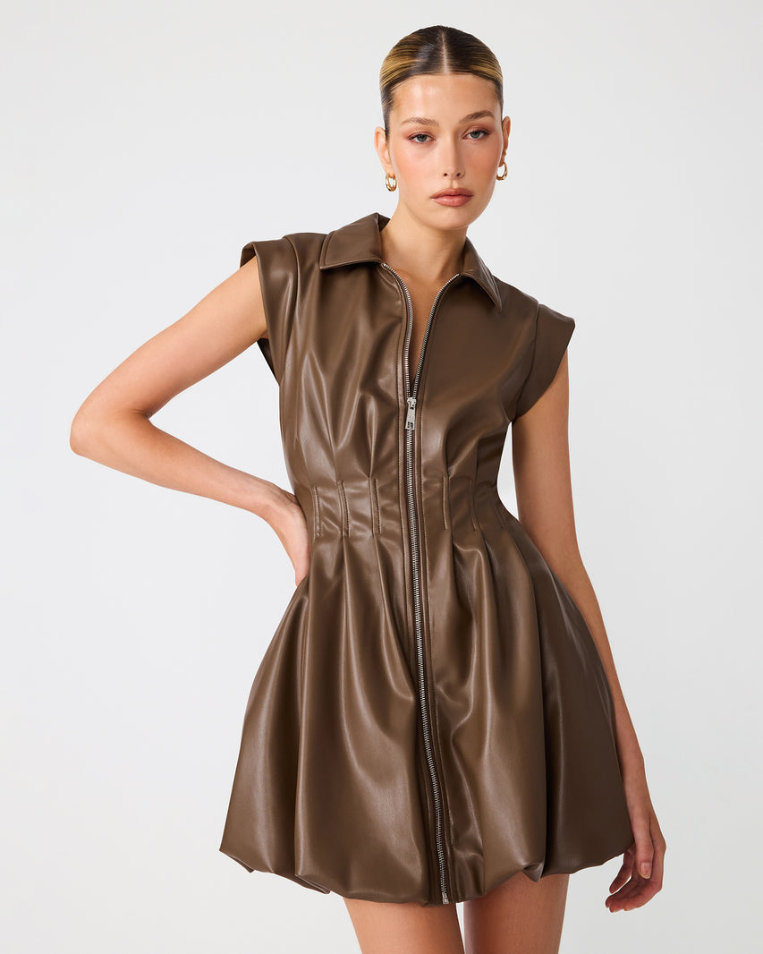 DYANNE DRESS COCOA - Clothing - Steve Madden Canada - view 4