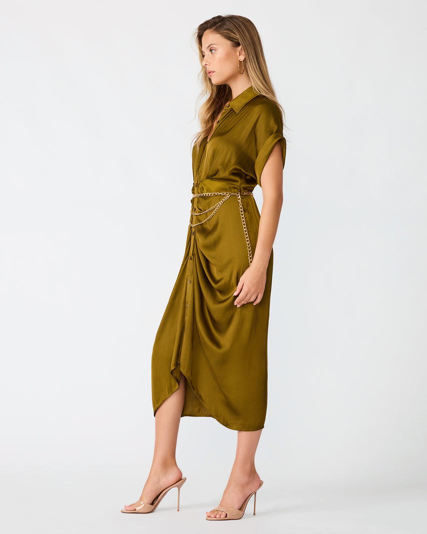 TORI DRESS GREEN - Clothing - Steve Madden Canada - view 3