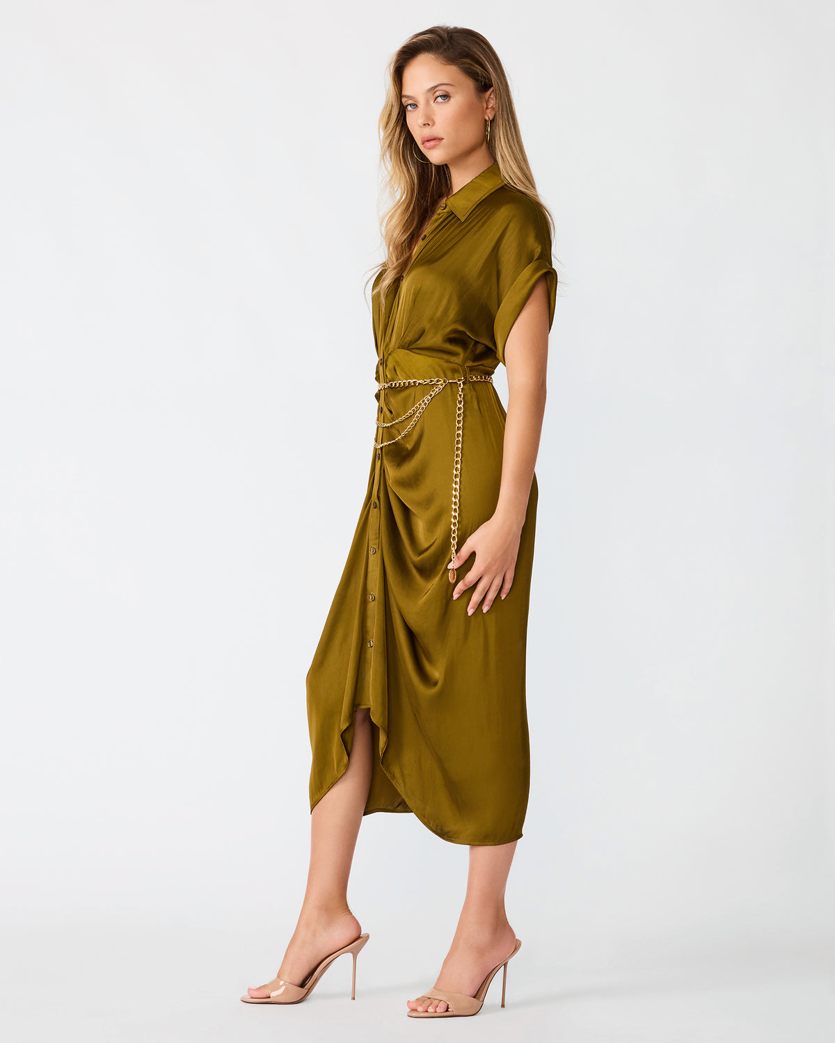 TORI DRESS GREEN - Clothing - Steve Madden Canada - view 5
