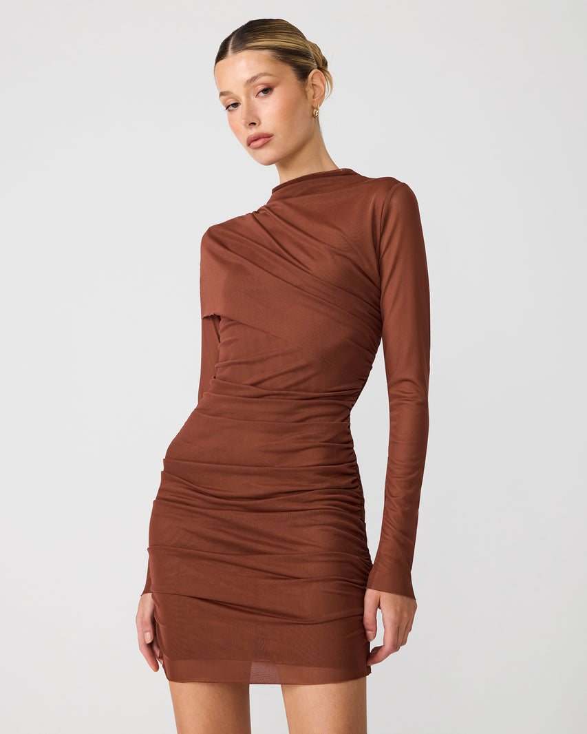 CATRINA DRESS BROWN - Clothing - Steve Madden Canada - view 4
