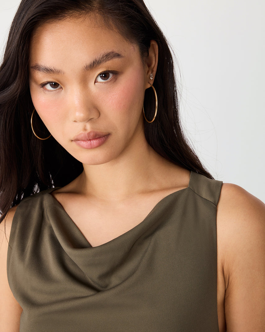 ISABELLE DRESS OLIVE - Clothing - Steve Madden Canada - view 2