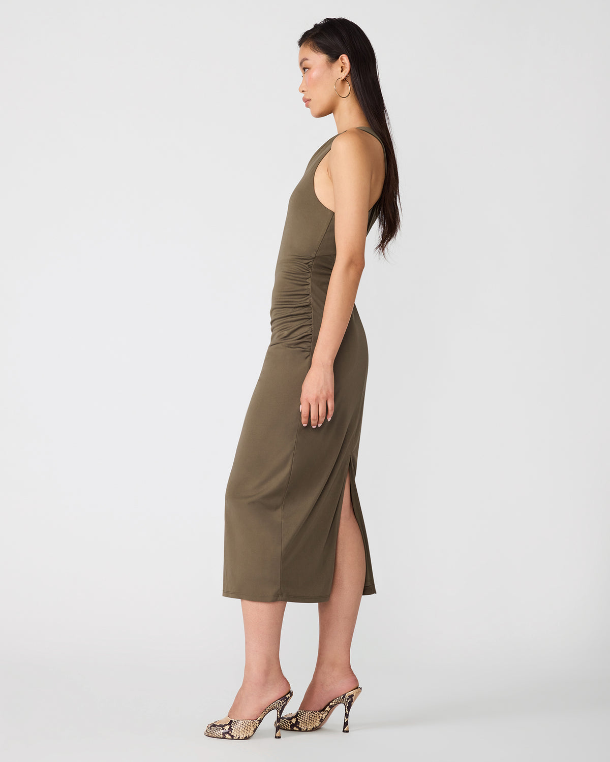 ISABELLE DRESS OLIVE - Clothing - Steve Madden Canada - view 3