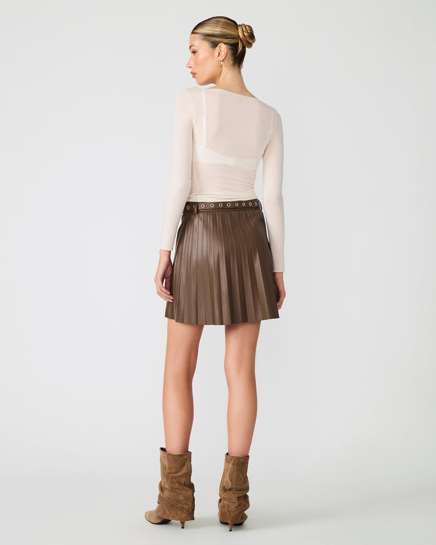 ISHA SKIRT COCOA - Clothing - Steve Madden Canada - view 5