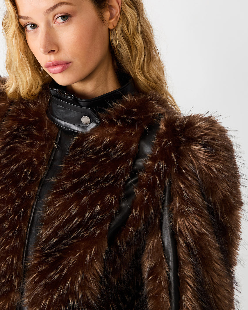 PRU JACKET BLACK MULTI - Clothing - Steve Madden Canada - view 4