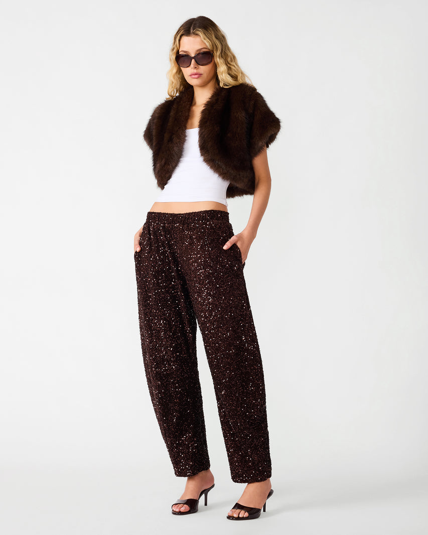 ARLET PANT DARK BROWN - Clothing - Steve Madden Canada