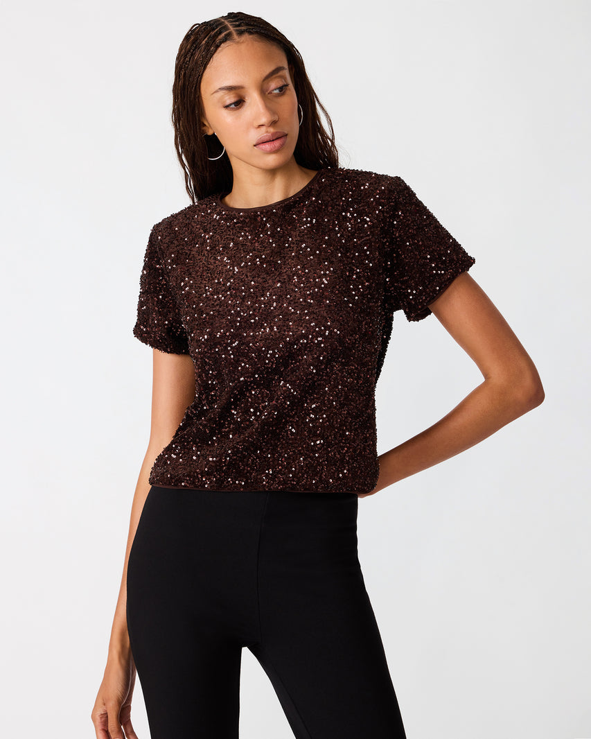 CRESSA TOP DARK BROWN - Clothing - Steve Madden Canada
