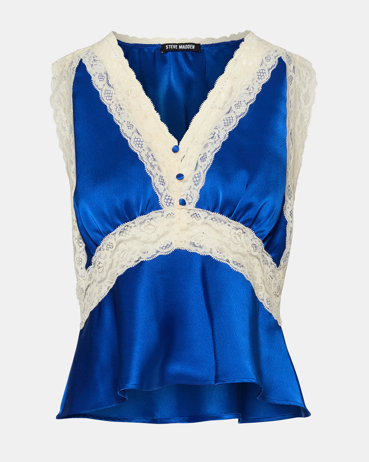 ELINOR TOP BLUE SATIN - Clothing - Steve Madden Canada - view 6
