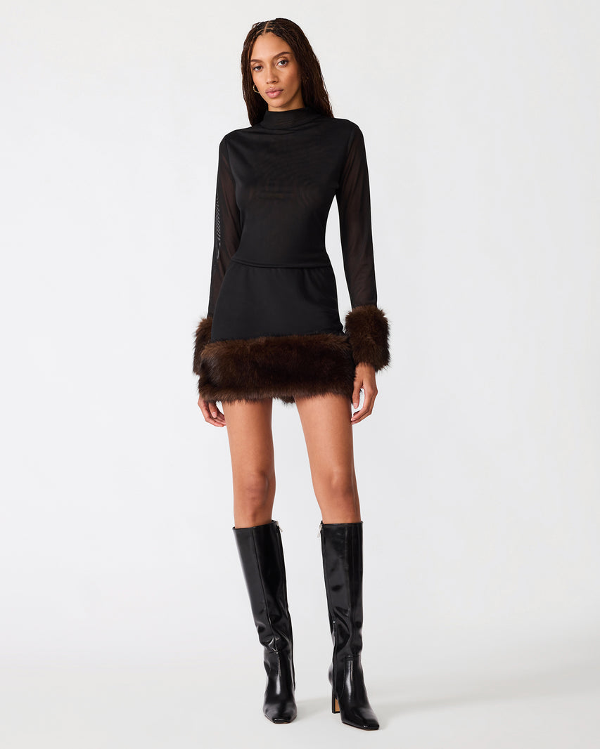 LILLIENNE KNIT TOP DARK BROWN - Clothing - Steve Madden Canada