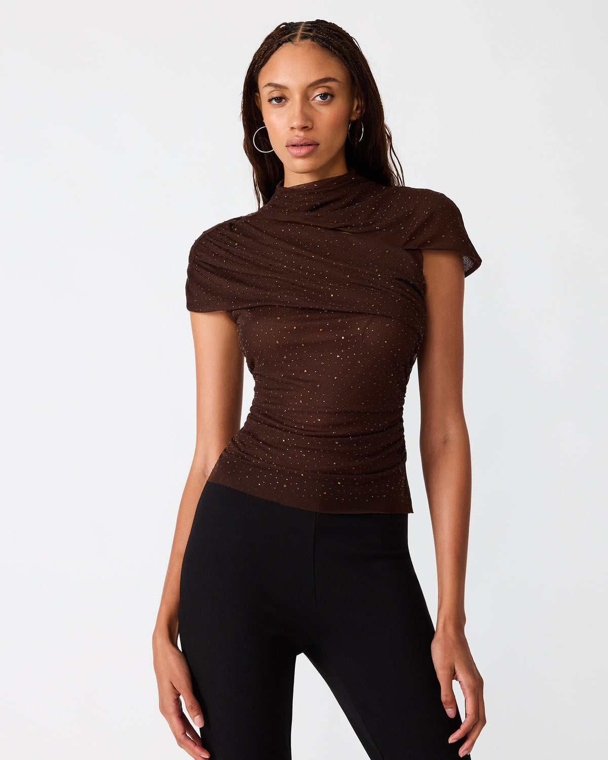 EVERETH KNIT TOP DARK BROWN - Clothing - Steve Madden Canada - view 2