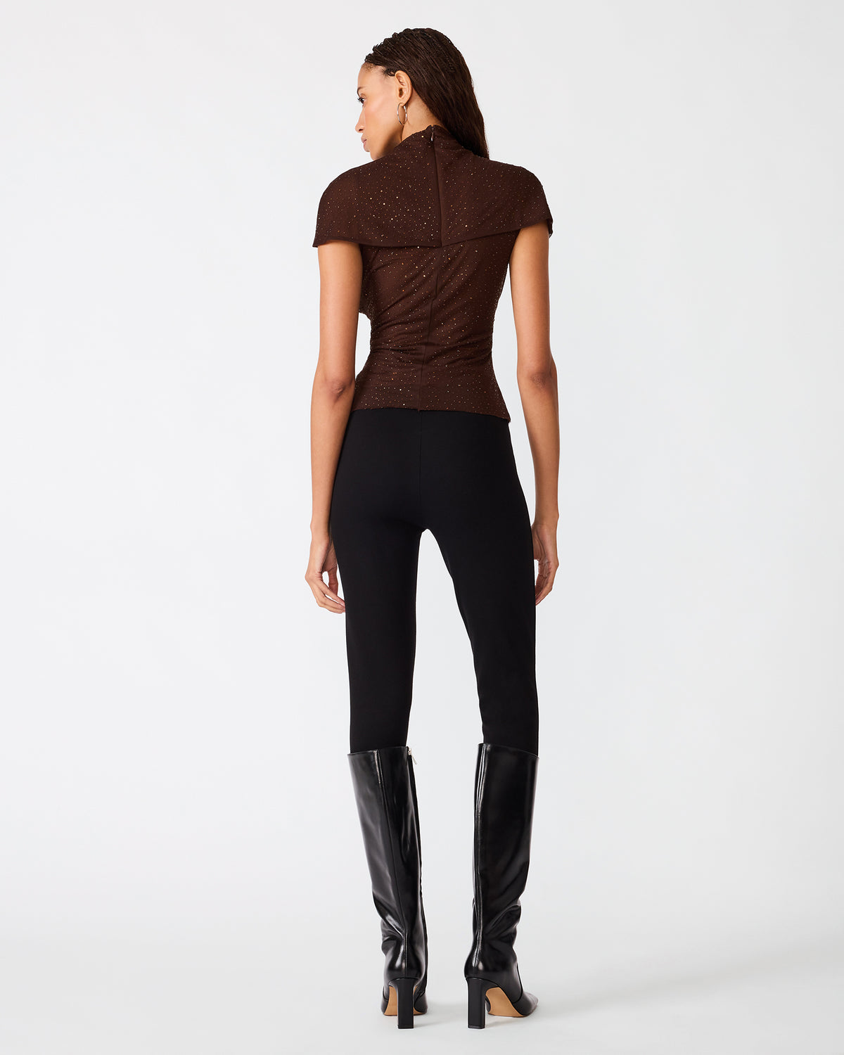 EVERETH KNIT TOP DARK BROWN - Clothing - Steve Madden Canada - view 5
