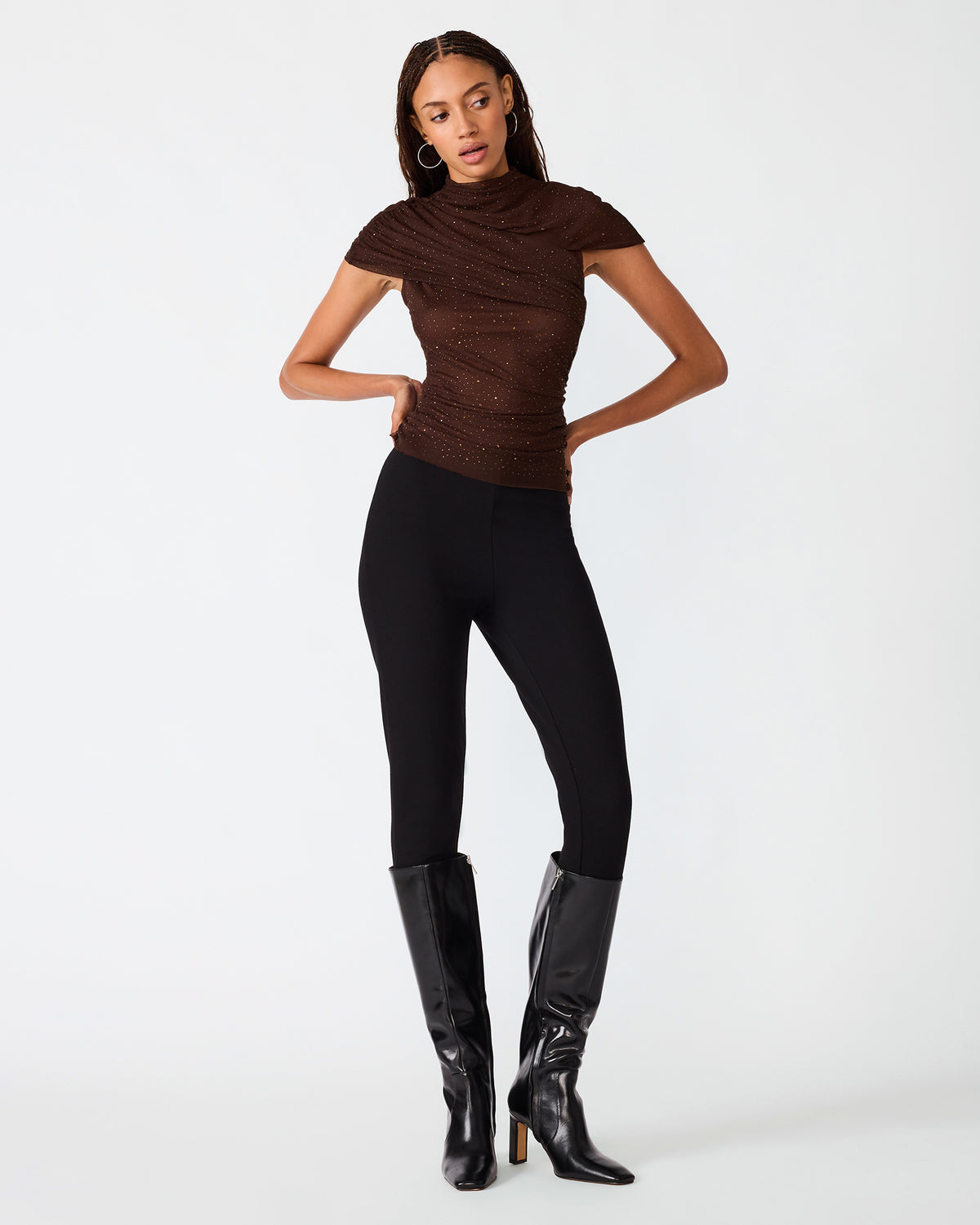 EVERETH KNIT TOP DARK BROWN - Clothing - Steve Madden Canada