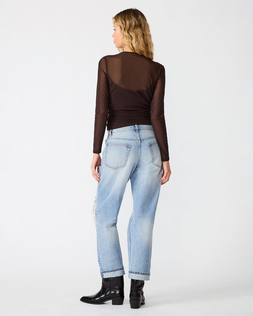 LILLIE MARIE KNIT TOP BROWN - Clothing - Steve Madden Canada - view 5