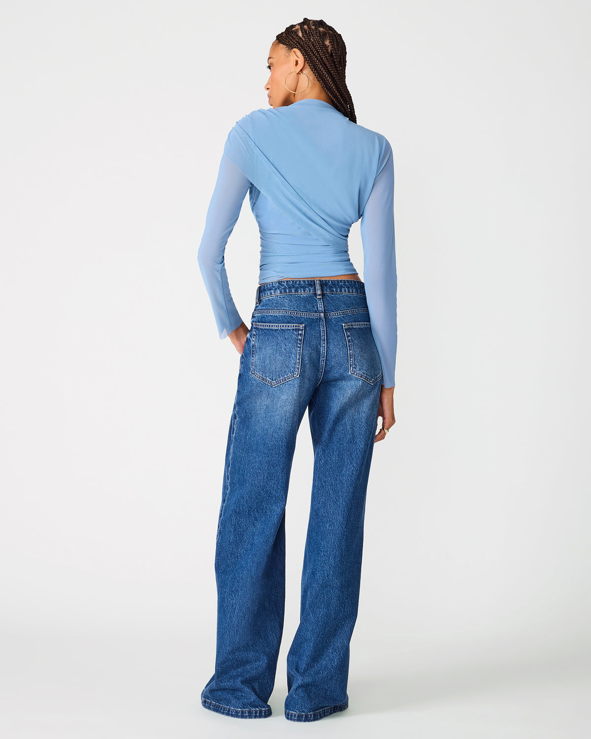 CATRINA KNIT TOP BLUE - Clothing - Steve Madden Canada - view 5