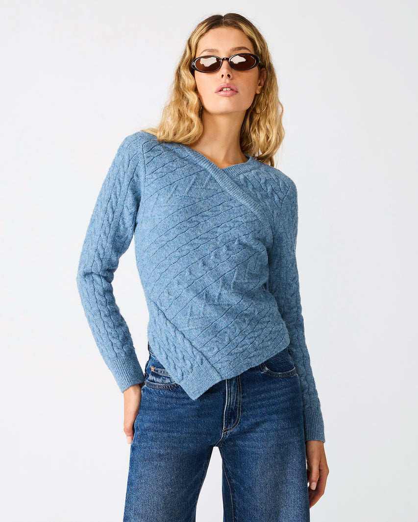 COLBIE SWEATER BLUE - Clothing - Steve Madden Canada - view 2