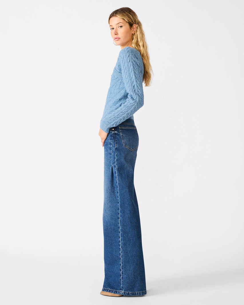 COLBIE SWEATER BLUE - Clothing - Steve Madden Canada - view 3