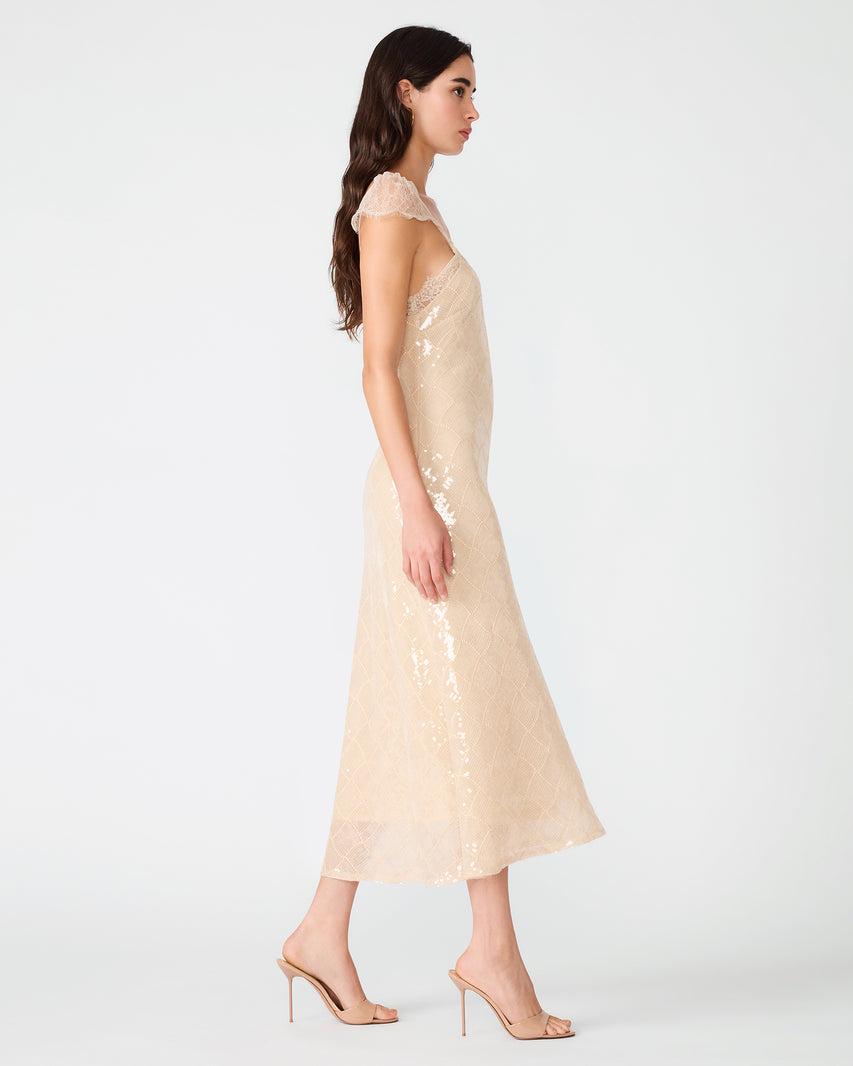 STEFANIA DRESS CHAMPAGNE - Clothing - Steve Madden Canada - view 2