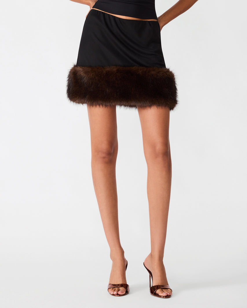 LILLIENNE SKIRT DARK BROWN - Clothing - Steve Madden Canada - view 4