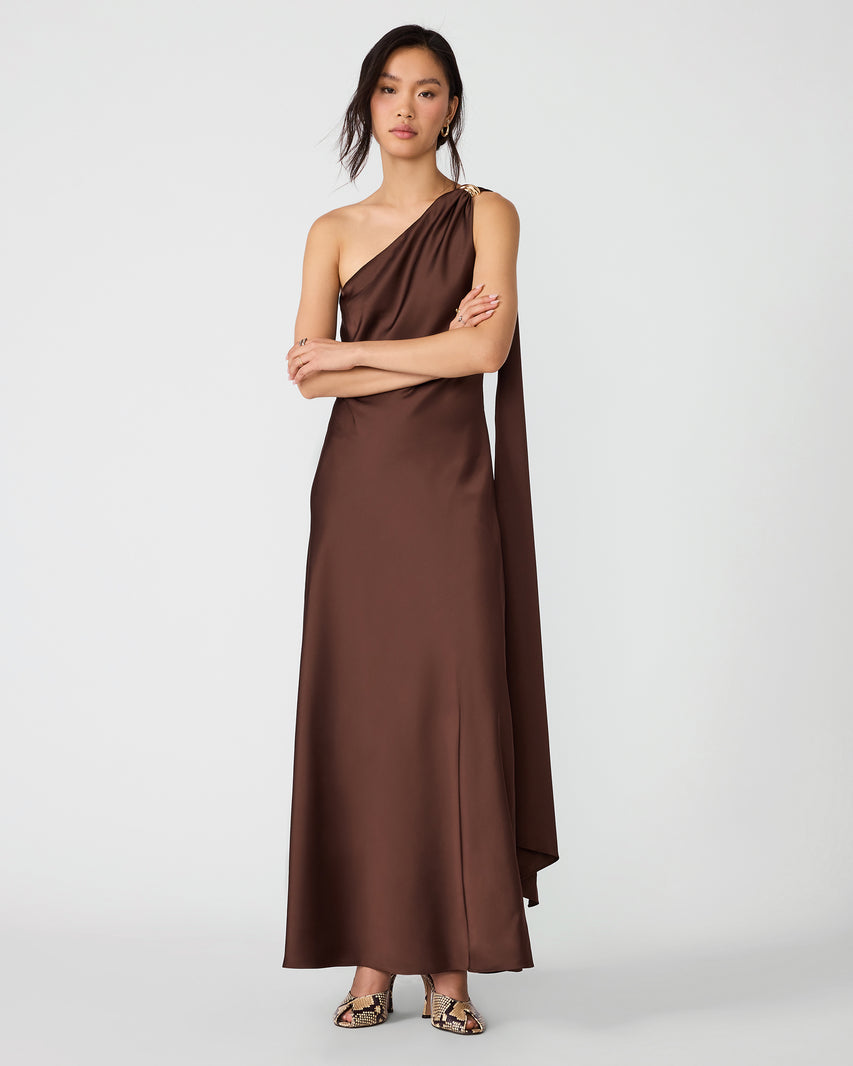 AURORAH DRESS CHOCOLATE - Clothing - Steve Madden Canada