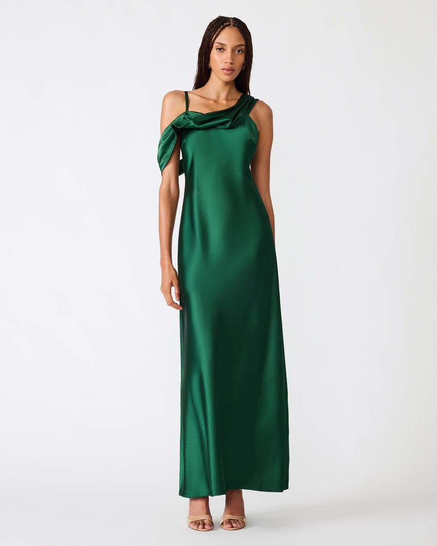 ANALEIA DRESS GREEN SATIN