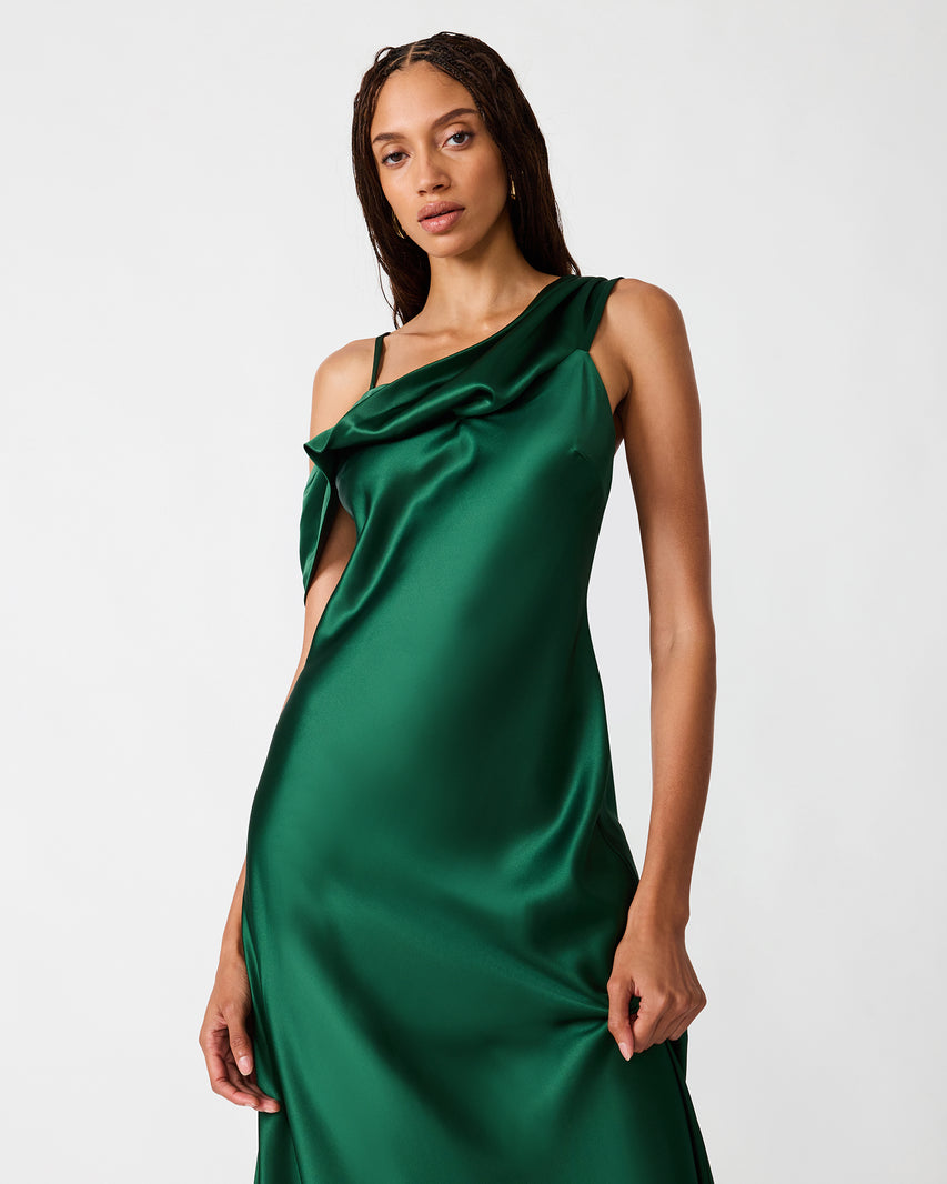 ANALEIA DRESS GREEN SATIN - view 4