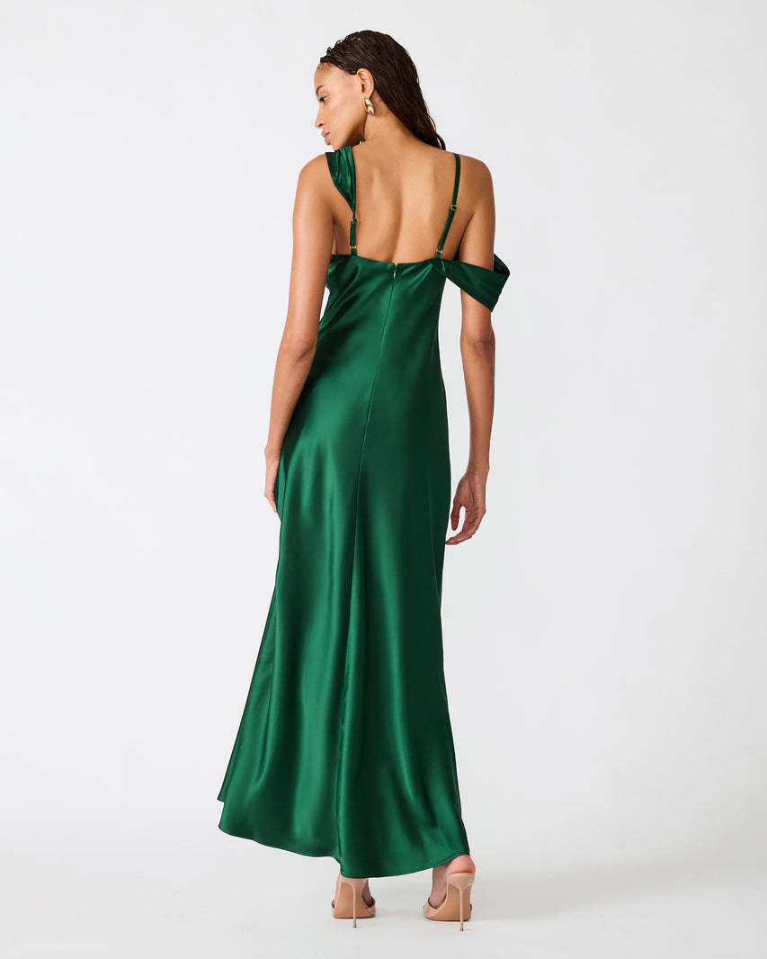 ANALEIA DRESS GREEN SATIN - view 5