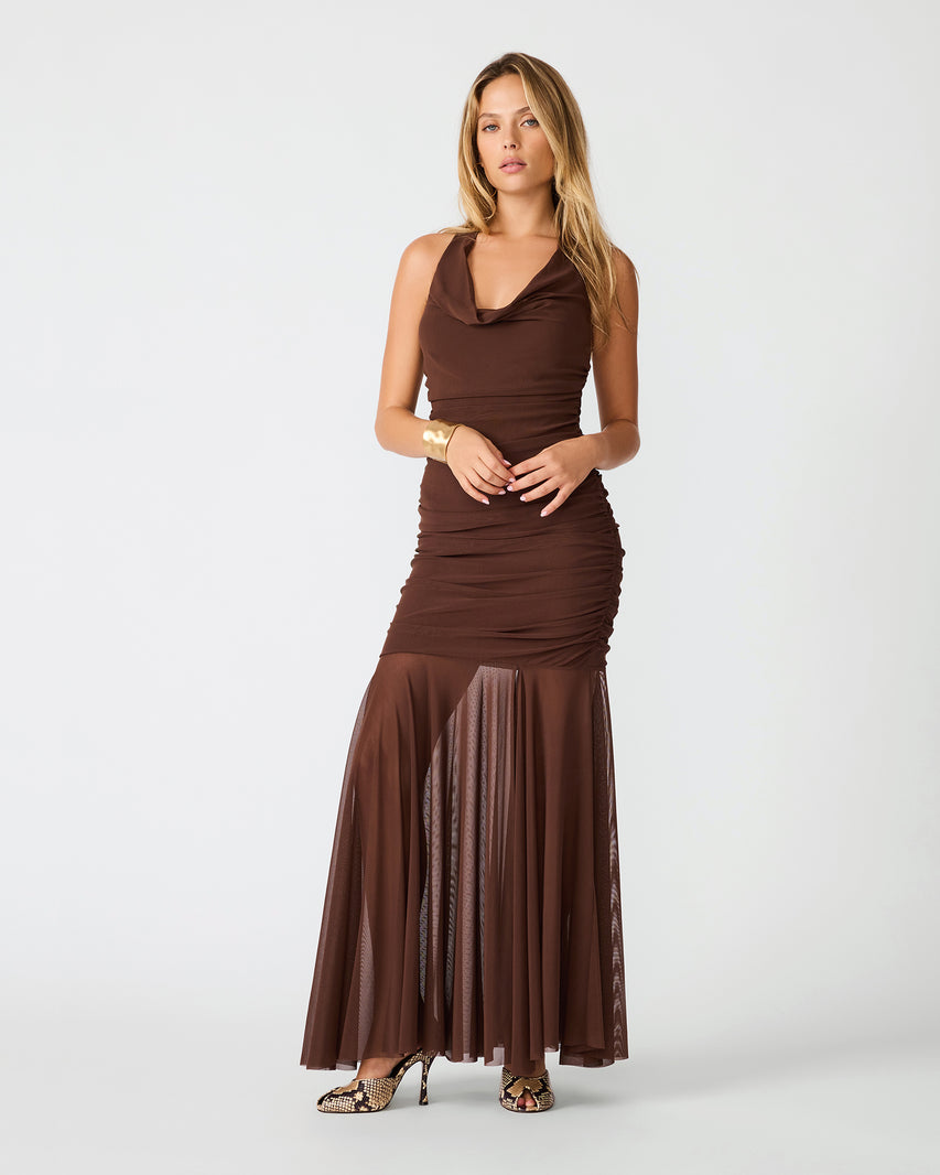 EVERA DRESS CHOCOLATE - Clothing - Steve Madden Canada