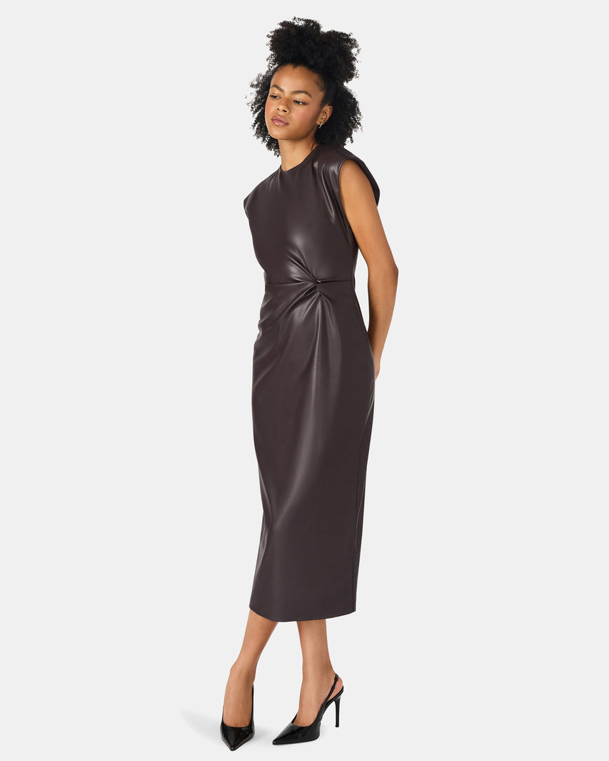 CHIARA DRESS BROWN - Clothing - Steve Madden Canada - view 3