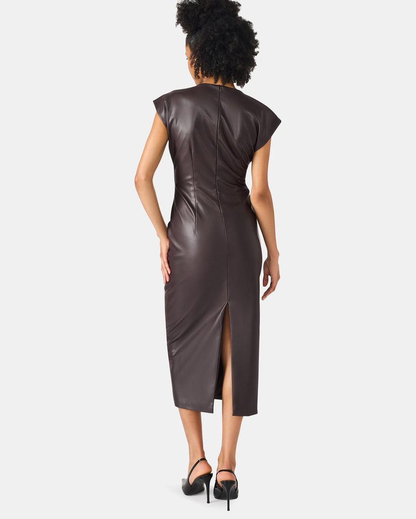 CHIARA DRESS BROWN - Clothing - Steve Madden Canada - view 4