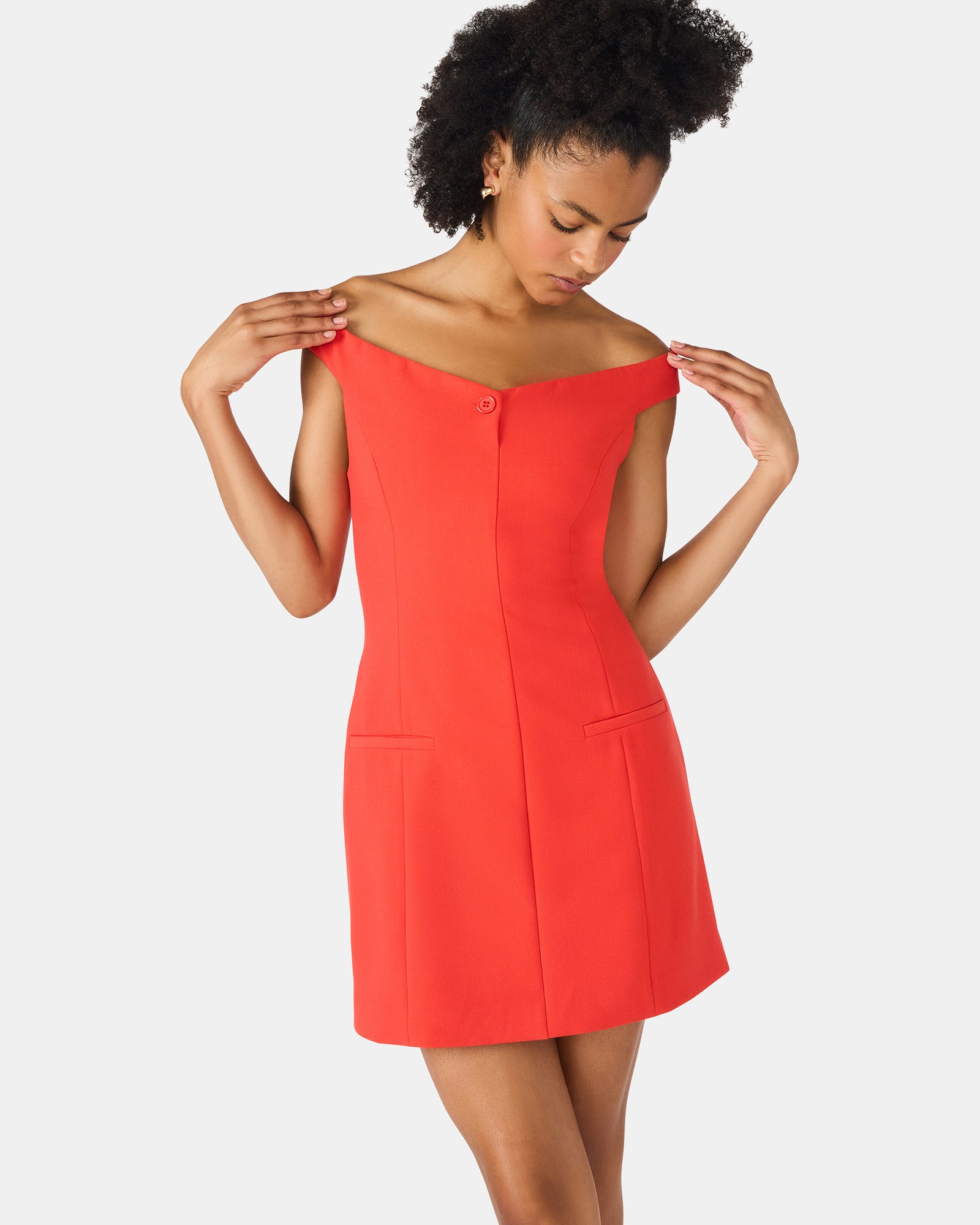 YANA DRESS RED - Clothing - Steve Madden Canada - view 2