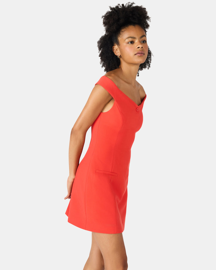 YANA DRESS RED - Clothing - Steve Madden Canada - view 4