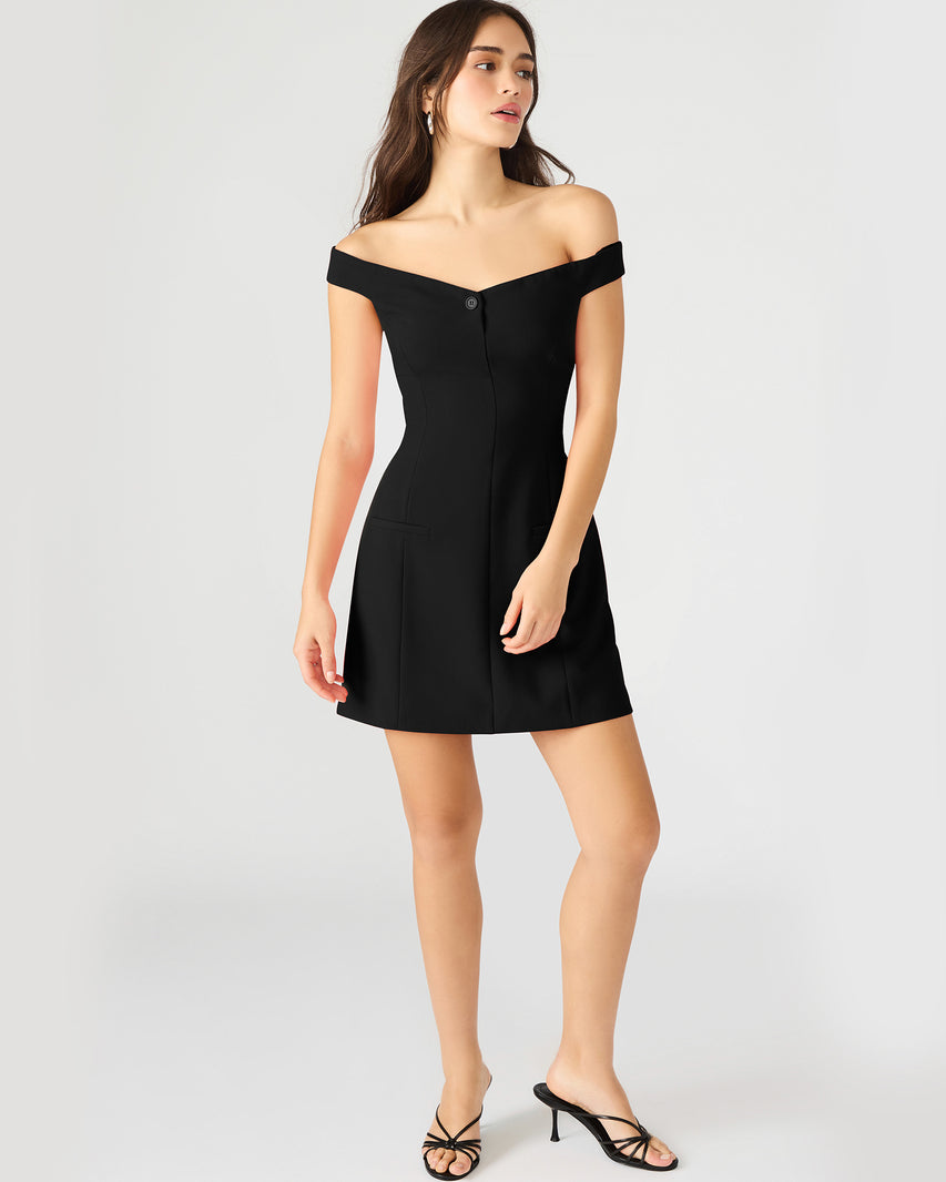 YANA DRESS BLACK - Clothing - Steve Madden Canada