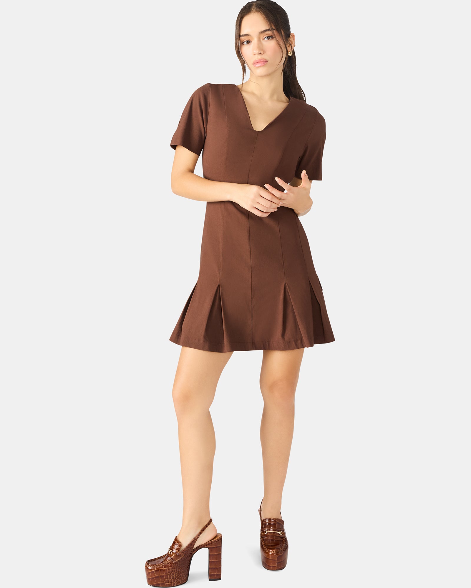 MARIE DRESS MOCHA - Clothing - Steve Madden Canada - view 2